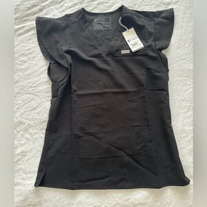 Figs Natal Flutter Sleeve Scrub Top